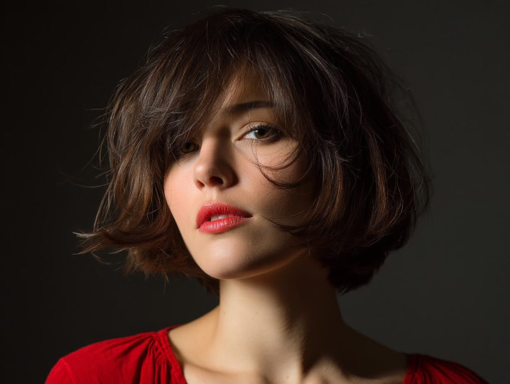 coupe pour visage rond et cheveux épais