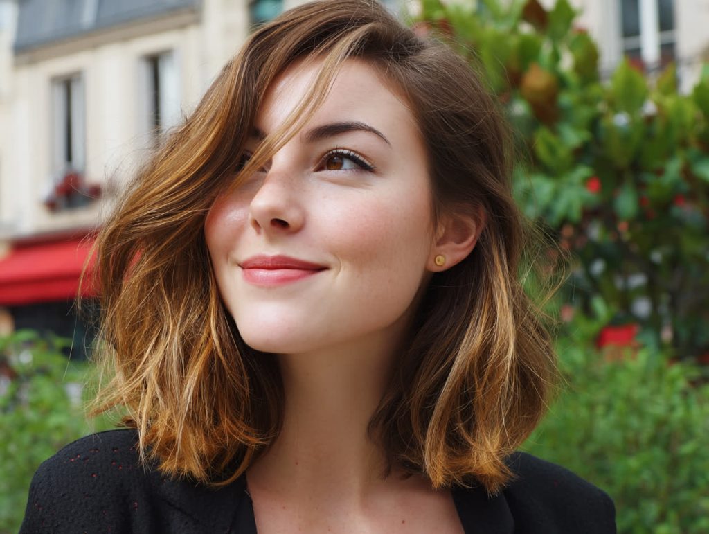 coupe pour visage rond et cheveux épais