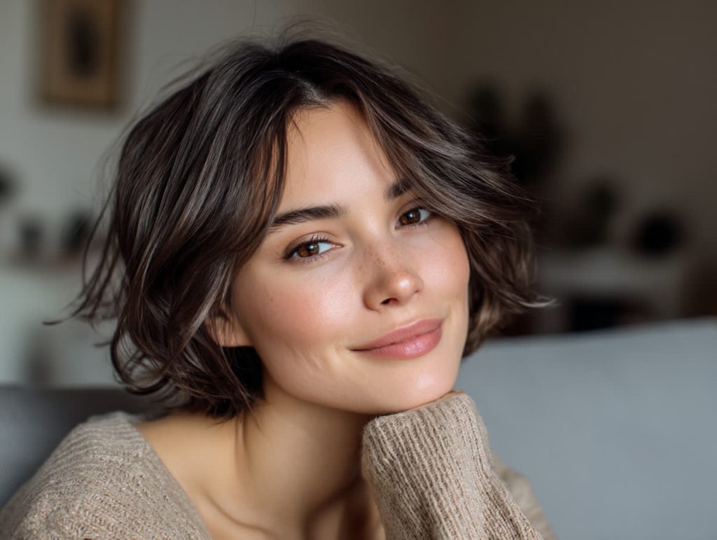 coupe visage rond cheveux épais