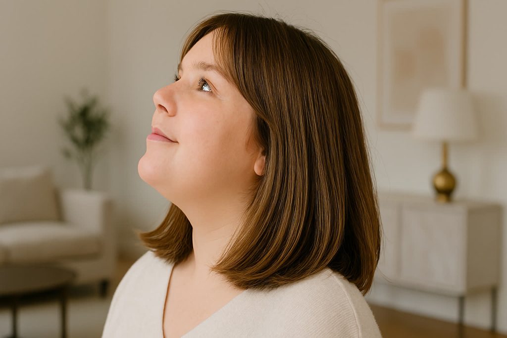coupe visage rond et cheveux épais