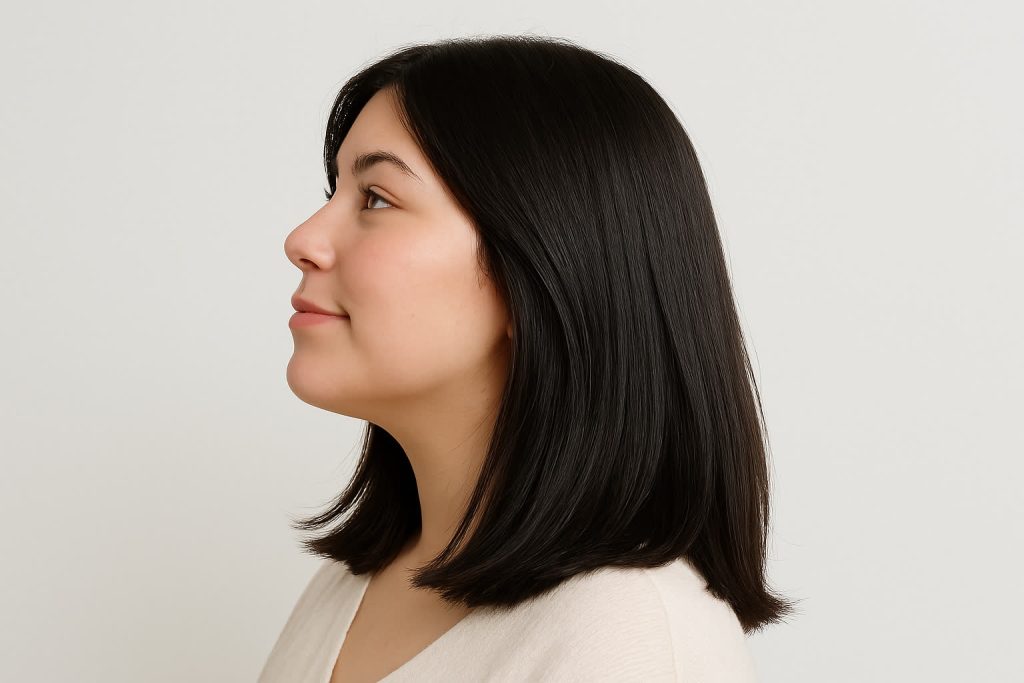 coupe visage rond et cheveux épais